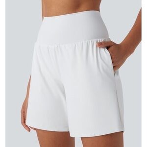 Halara High-Waist White Women’s Active Shorts, Size LG